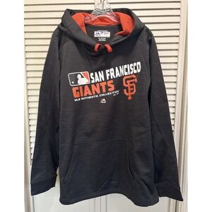 Majestic MLB San Francisco Giants Graphic Pullover Hoodie Size XL Thermabase EUC